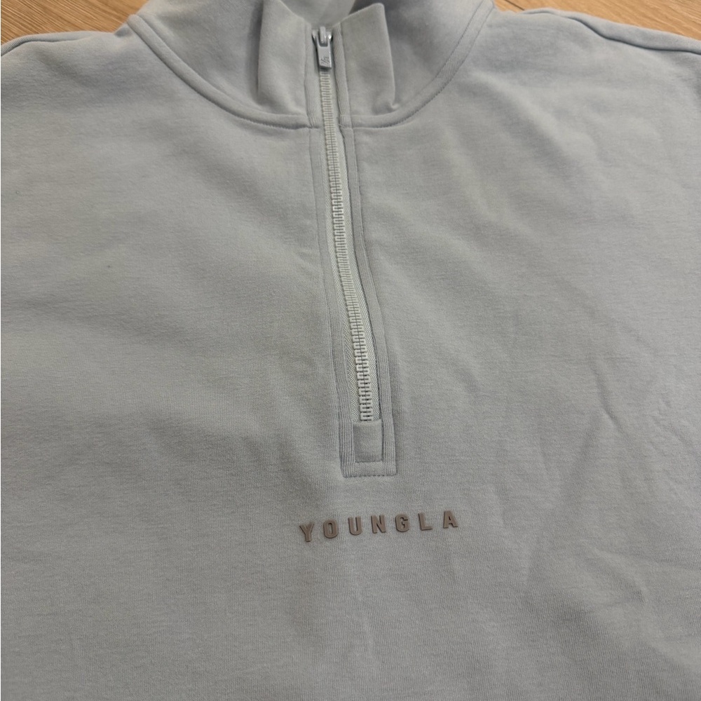 YoungLA Light Blue Zip-Up Pullover - image 2